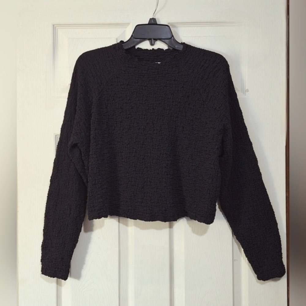 'Future Collective' Gabriella Karefa-Johnson black popcorn crop top, Sz. 1X
